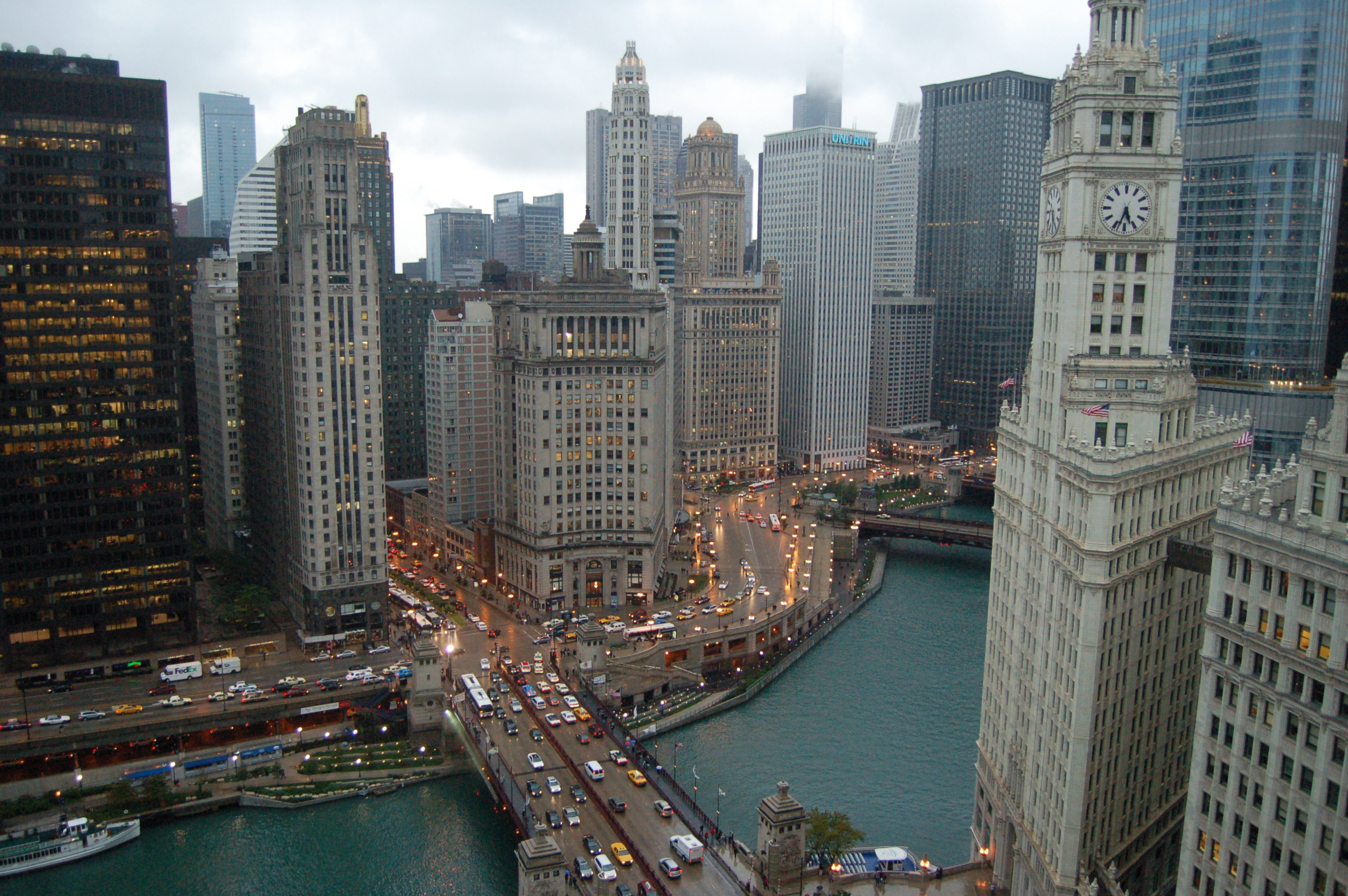 a photo of Chicago view from the Tribune Tower